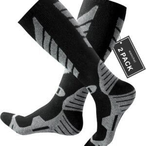 2 Paar Kniehoge Merinowol Skisokken - Warme Winter- en Snowboardsokken