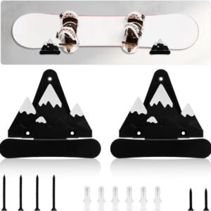 2x Snowboard Wandrek Zwart & Wit - Opslag & Display voor Snowboards
