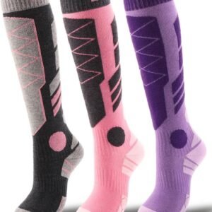 3 Paar Merino Wollen Ski Sokken - Warme Kniehoge Wintersokken voor Heren en Dames