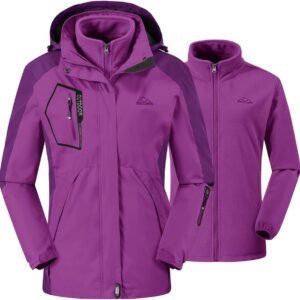 3-in-1 dames ski-jack lila - waterdicht, warm en winddicht