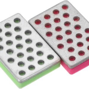 3cm x 2cm Fijn/Extra-Fijn Ski Snowboard Diamantsteen - 2 Pack Ski Randen Slijper - Diamant Randen Vijl Snowboard Whetsteen - Fuchsia/Groen - Ski Accessoires - Sneeuwsport Benodigdheden