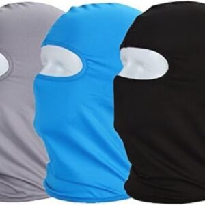 Ademende Bivakmutsen met UV-Bescherming - 3 Pack (Zwart, Blauw & Grijs) voor Buitenactiviteiten