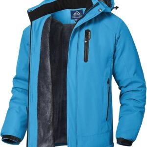 Ademende en Warm Gevoerde Ski-jack voor Heren - Waterdicht en Winddicht Outdoorjas met Afneembare Capuchon