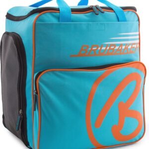 BRUBAKER Skischoen tas - Snowboardschoen tas - Rugzak - Helmtas - Wintersport tas met apart schoenenvak - 43 L - Blauw - Oranje - Limited Edition