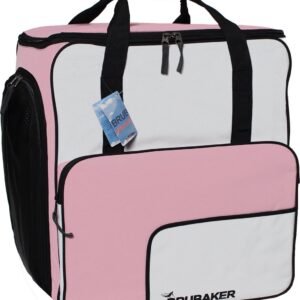 BRUBAKER Skischoen tas - Snowboardschoen tas - Rugzak - Helmtas - Wintersport tas met apart schoenenvak - 43 L - Roze - Wit