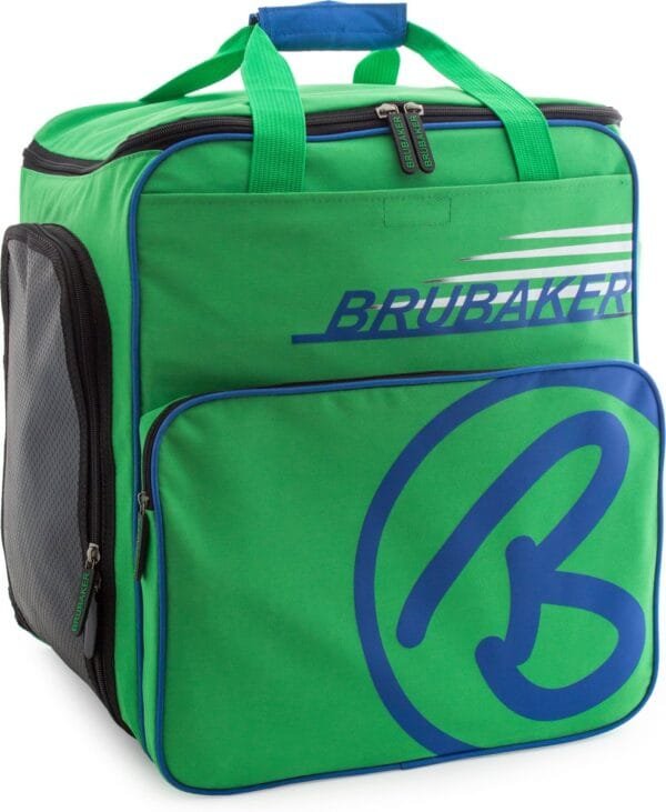 BRUBAKER Super Champion - Skischoen tas - Snowboardschoen tas - Rugzak - Helmtas - Wintersport tas met apart schoenenvak - 43 L - Groen - Blauw - Limited Edition