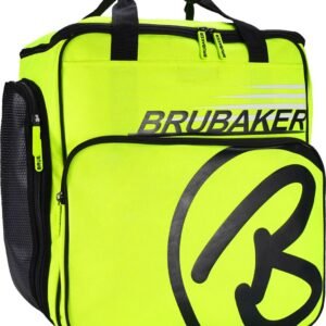 BRUBAKER Super Champion Skischoen tas - Snowboardschoen tas - Rugzak - Helmtas - Wintersport tas met apart schoenenvak - 43 L - Neon Geel Zwart