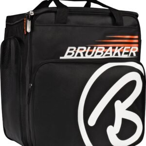 BRUBAKER Super Champion - Skischoen tas - Snowboardschoen tas - Rugzak - Helmtas - Wintersport tas met apart schoenenvak - 43 L -Zwart - Oranje