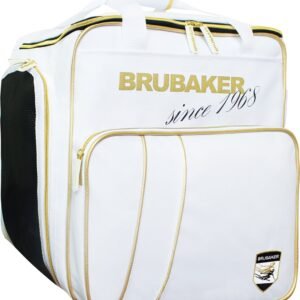 BRUBAKER Super Grenoble Skischoen tas - Snowboardschoen tas - Rugzak - Helmtas - Wintersport tas met apart schoenenvak - 43 L - Wit - Goud