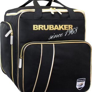 BRUBAKER Super Grenoble Skischoen tas - Snowboardschoen tas - Rugzak - Helmtas - Wintersport tas met apart schoenenvak - 43 L - Zwart Goud