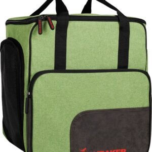BRUBAKER Super Performance Skischoen tas - Snowboardschoen tas - Rugzak - Helmtas - Wintersport tas met apart schoenenvak - 43 L - Groen gemêleerd Zwart
