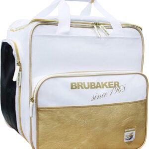 BRUBAKER Super St. Moritz Ski Boot Bag, Helmet Bag, Backpack Carrying System with Shoe Compartment, White Gold