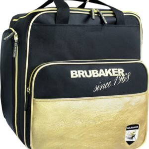 BRUBAKER Super St. Moritz Skischoen tas - Snowboardschoen tas - Rugzak - Helmtas - Wintersport tas met apart schoenenvak - 43 L - Zwart - Goud