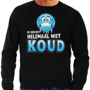 Bellatio Decorations Après-ski sweater - ik heb het helemaal niet koud - zwart - heren feest shirts S
