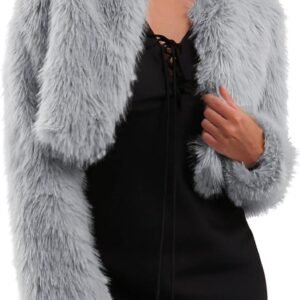 Bontjas dames kort imitatiebont fleece mantel