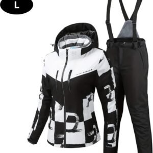 Bovista Ski Suit - Skipak - SkiBroek - Wintersport - Skijas - Dames - 2-Delig - Zwart/Wit - Maat L