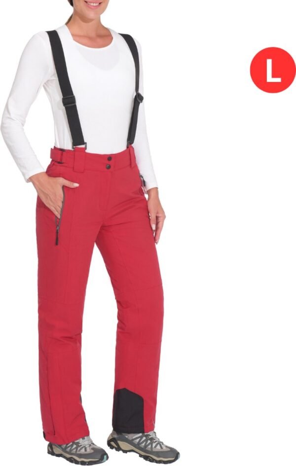 Bovista Skibroek - Skipak - Snowboard Broek - Winterbroek - Sneeuwbroek - Dames - Wintersport - Bretels - Rood - Maat L