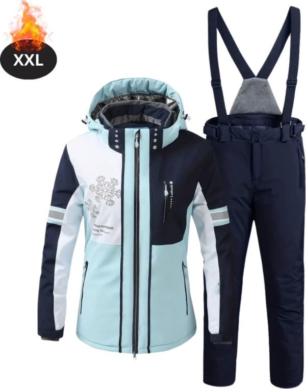 Bovista Skipak - SkiBroek - Skijas - Ski Suit - Wintersport - Dames - 2-Delig - Lichtblauw - Maat XXL