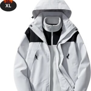 Bovista Skipak - SkiBroek - Skijas - Ski Suit - Wintersport - Dames - Winter - Warm Fleece - Grijs en Wit - Maat XL