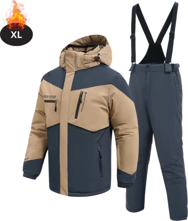 Bovista Skipak - SkiBroek - Skijas - Ski Suit - Wintersport - Heren - 2-Delig - Beige- Maat XL