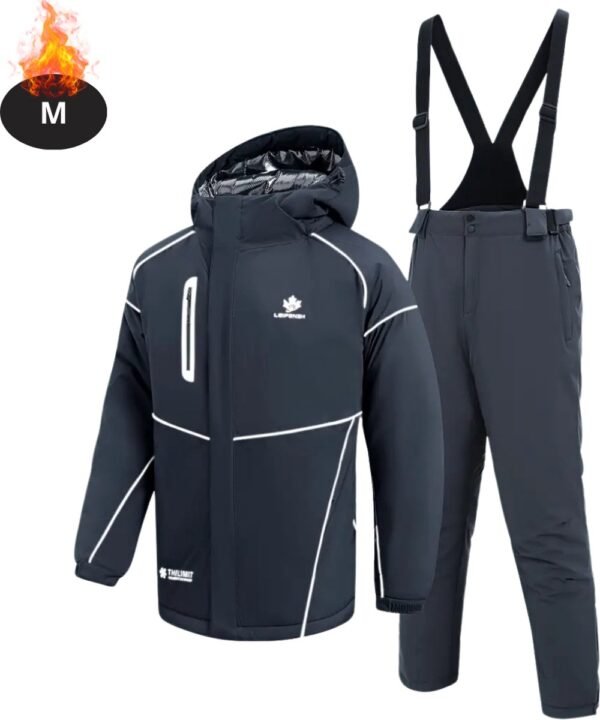 Bovista Skipak - SkiBroek - Skijas - Ski Suit - Wintersport - Heren - 2-Delig - Donkergrijs - Maat M