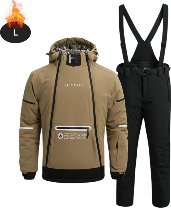 Bovista Skipak - SkiBroek - Skijas - Ski Suit - Wintersport - Heren - 2-Delig - Khaki - Maat L