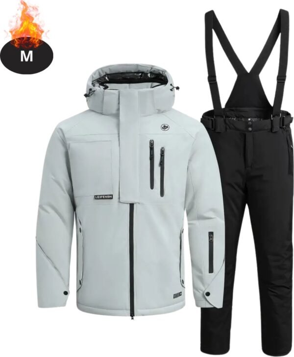 Bovista Skipak - SkiBroek - Skijas - Ski Suit - Wintersport - Heren - 2-Delig - Lichtgrijs - Maat M