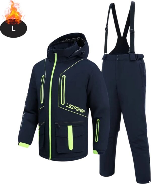 Bovista Skipak - SkiBroek - Skijas - Ski Suit - Wintersport - Heren - 2-Delig - Marineblauw - Maat L