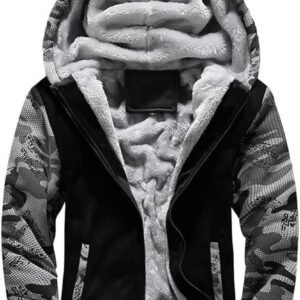 Capuchontrui voor heren - Fleece gevoerd zwemjack met ritssluiting, lange mouwen, winterkleding