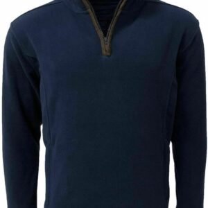 Casual Fleece Pullover Heren met Kwart Ritssluiting en Zakken