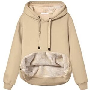 Casual winter fleece hoodie dames met capuchon