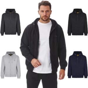 Comfortabele Heren Hoodie met Rits van Gerecycled Materiaal en Anti-Pil Fleece