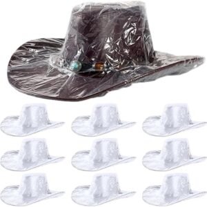 Cowboy-hoedhelm van kunststof, waterdicht, 10 stuks, stofbescherming, uniseks, reisopslag