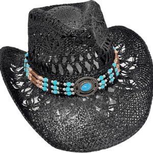 Cowboyhoed, strohoed, Panama, met westernband, uniseks, eenheidsmaat, dames, heren, zomer, Coachella, strand, country-stijl, Braziliaans, boho, koloniale stijl, raffia, naturel