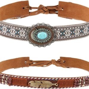 Craspire 2 Stijl Handgemaakte Suede Katoenen Cowboy Hoed Band Gevlochten Koord Westerse Etnische Stijl Verstelbare Hoed Riem Accessoires voor Fedora Cowboy Stro Westerse Hoed