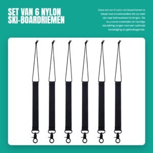 Dailygoods - Set van 6 Nylon Ski-Boardriemen met Sleutelring
