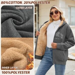 Dames Hoodie Jas Winter Warm Dikke Vest Met Ritssluiting Oversized Casual