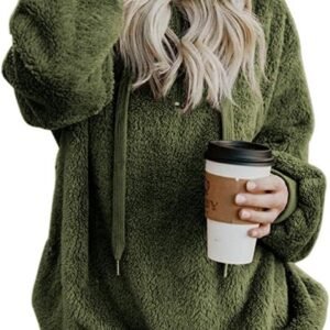 Dames Hoodie Teddy Fleece Pullover - Warme Casual Sweatshirt voor Lente, Herfst en Winter