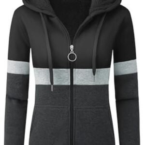 Dames Hoodie met Capuchon en Volledige Rits - Warme Fleece Sweatjack voor Winter en Herfst