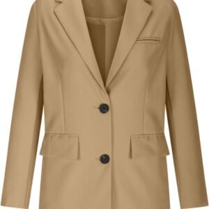 Dames Jas - Sportieve Blazer - Kantoor Chic - Asymmetrische Kraag - Lange Mouwen - Effen Kleur