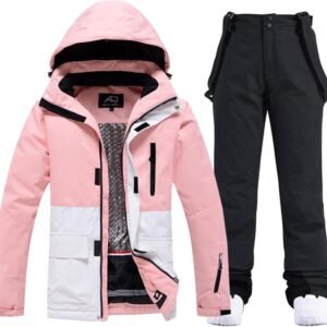 Dames Ski-overall - Winterkleding set - Wintersport - Waterdicht en winddicht - Maat L - Zwart