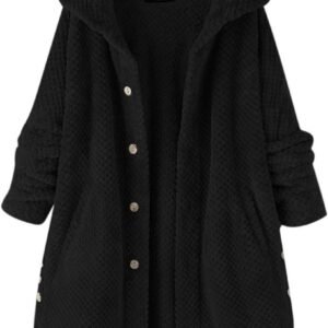Dames Teddy Jas - Pluche Vest - Warm Blijven - Met Capuchon - Lange Mouw - Beige