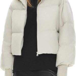 Dames Winter Puffer Jas met Opstaande Kraag - Bubble Oversized Korte Donsjas