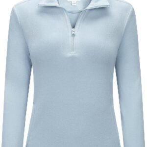 Dames fleece pullover met halve ritssluiting en opstaande kraag - Warm en ademend sweatshirt voor winterse avonturen