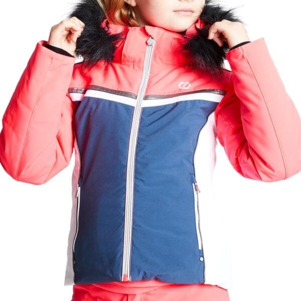 Dare 2b Estimate Skijas Wintersportjas - Maat 152 - Meisjes - roze - blauw - wit