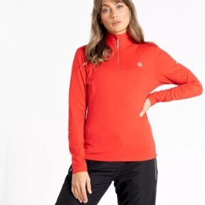 Dare2B Dames Lowline II Stretch Pully Volcanic Red Maat S/36
