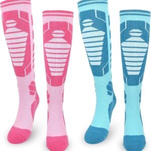 Dikke Thermische Ski Sokken voor Dames - 2 Paar Kniehoog, Warm en Comfortabel voor Winterse Activiteiten, Maat 39-42