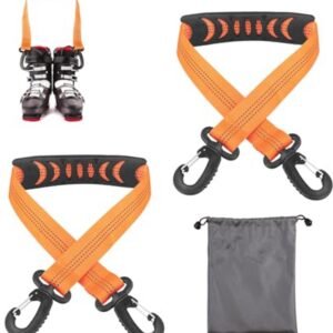 Draagbare Ski Draagriemen met Opbergtas - 2 Stuks Rugzakriemen en Schouderriemen voor Ski's en Rolschaatsen