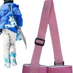 Draagriem Ski - Schouderbanden snowboard - Sportuitrusting vervoeren - Verstelbaar nylon materiaal - 115 cm lengte - Roze