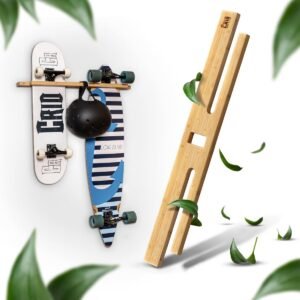 Dubbele Wandhouder voor Skateboard, Longboard en Snowboard van Bamboe